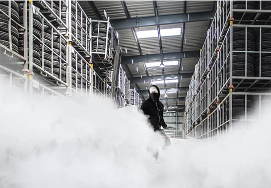 Photo d'un cambriolage avec un brouillard